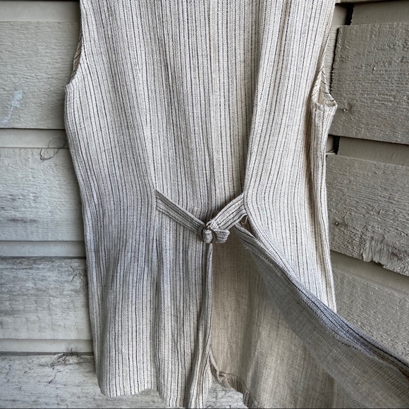 SOLD Vintage Cream Pin Stripe Vest - Picture 5 of 5